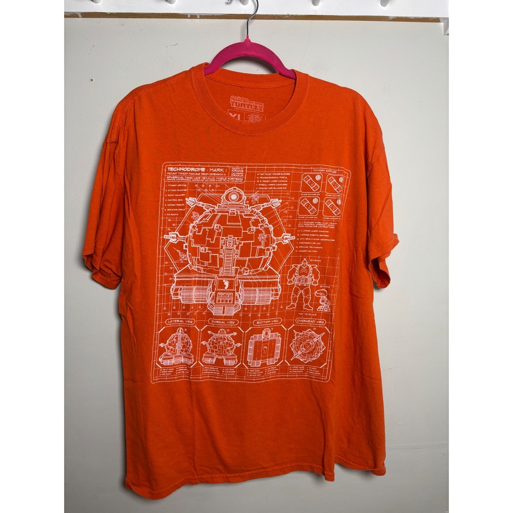 TMNT Technodrome Blueprint Graphic T-Shirt Men's XL Loot Crate Exclusive